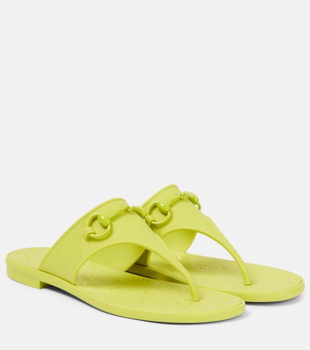 Gucci Horsebit Thong Green Sandals NWT SIZE 36